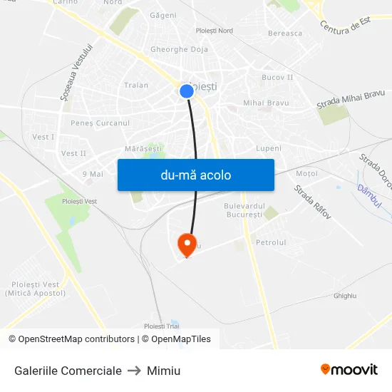 Harta de Galeriile Comerciale către Mimiu