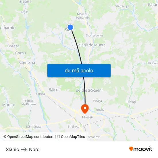 Harta de Slănic către Nord