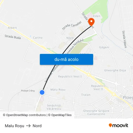Harta de Malu Roșu către Nord
