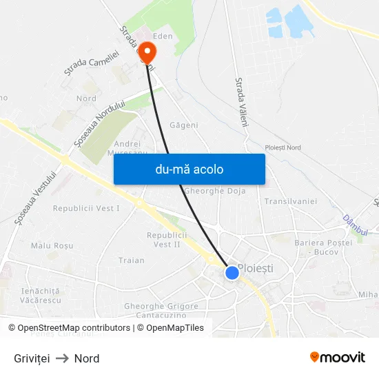 Harta de Griviței către Nord