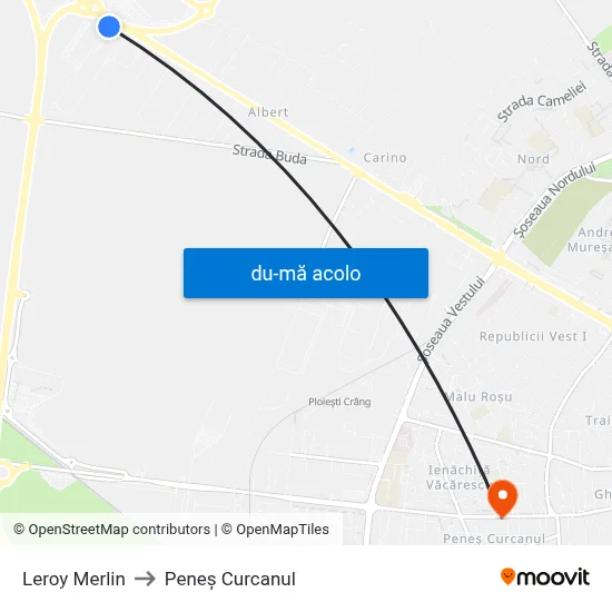 Harta de Leroy Merlin către Peneș Curcanul