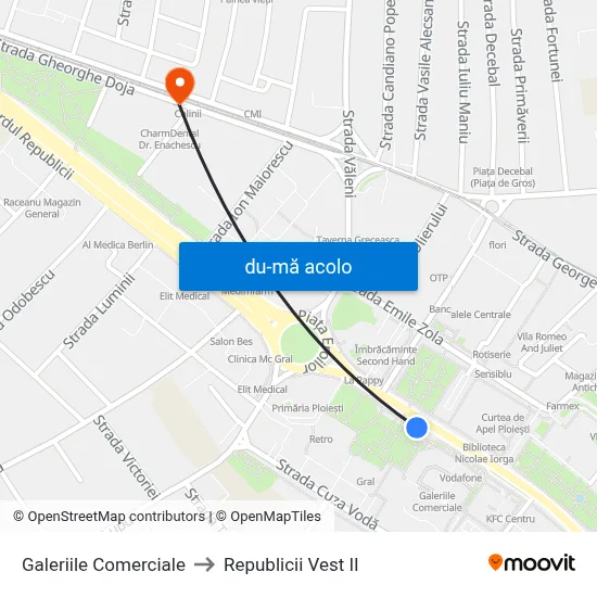 Harta de Galeriile Comerciale către Republicii Vest II