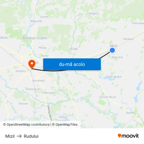 Harta de Mizil către Rudului