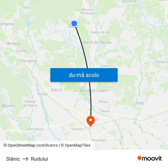 Harta de Slănic către Rudului