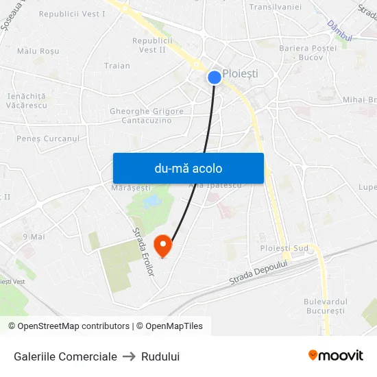 Harta de Galeriile Comerciale către Rudului