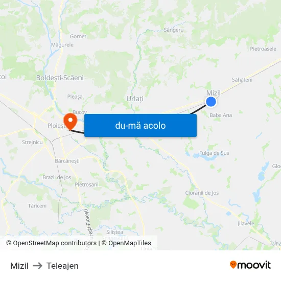 Harta de Mizil către Teleajen