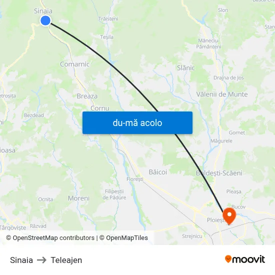 Harta de Sinaia către Teleajen