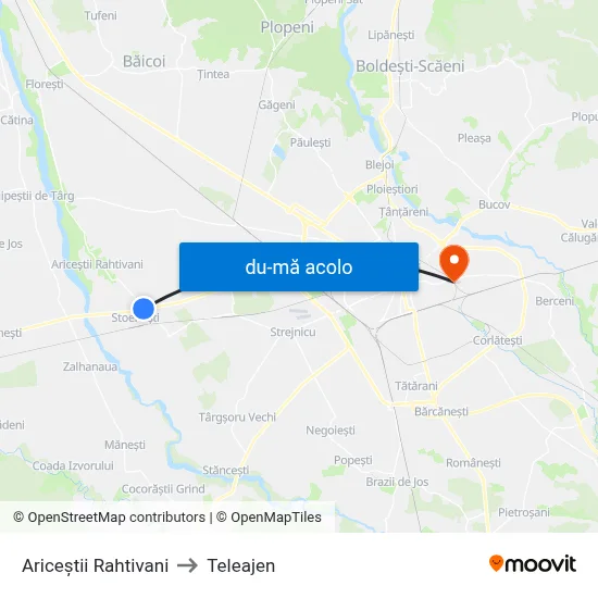 Harta de Ariceștii Rahtivani către Teleajen