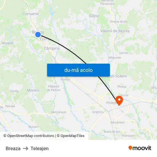 Harta de Breaza către Teleajen