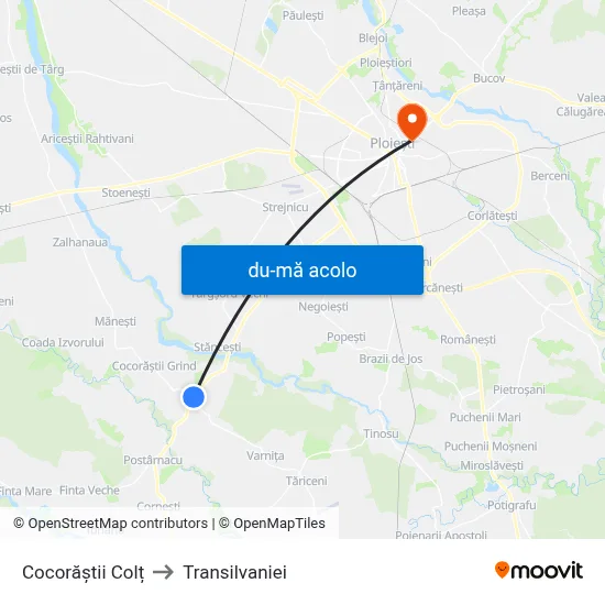 Harta de Cocorăștii Colț către Transilvaniei