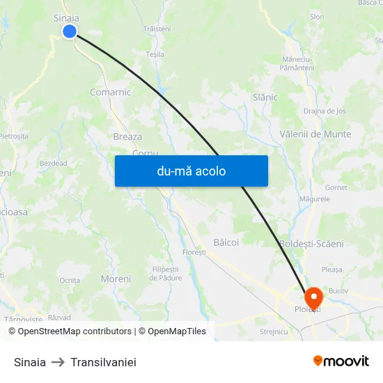 Harta de Sinaia către Transilvaniei