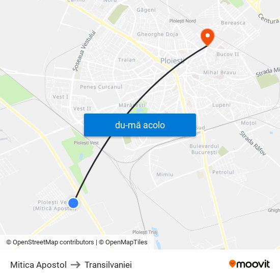 Harta de Mitica Apostol către Transilvaniei