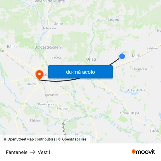 Harta de Fântânele către Vest II