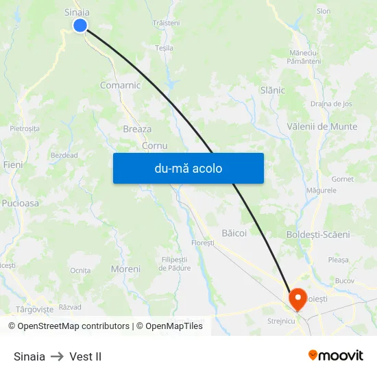 Harta de Sinaia către Vest II