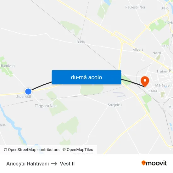 Harta de Ariceștii Rahtivani către Vest II