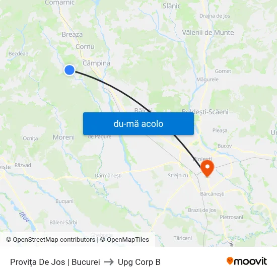 Harta de Provița De Jos | Bucurei către Upg Corp B