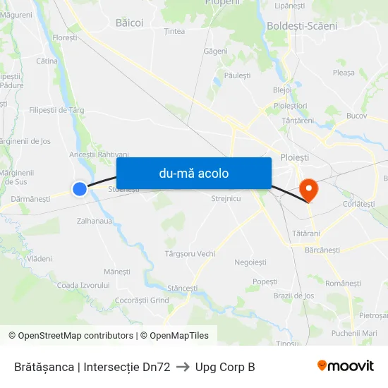 Harta de Brătășanca | Intersecție Dn72 către Upg Corp B