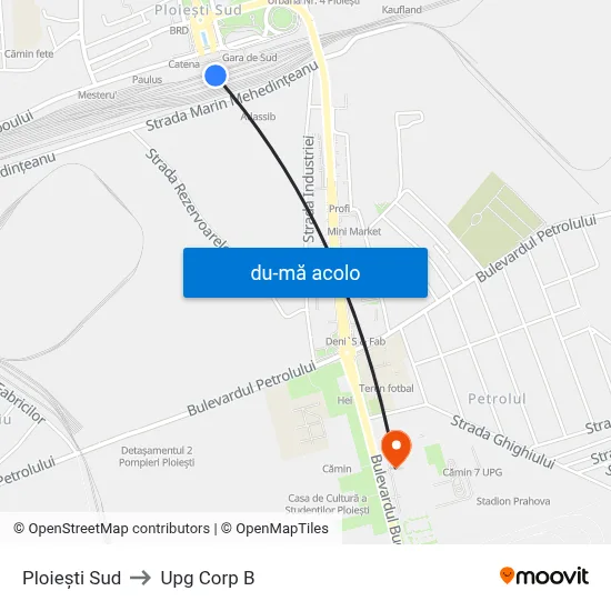 Harta de Ploieşti Sud către Upg Corp B