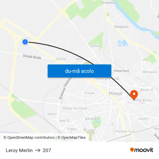 Harta de Leroy Merlin către 207