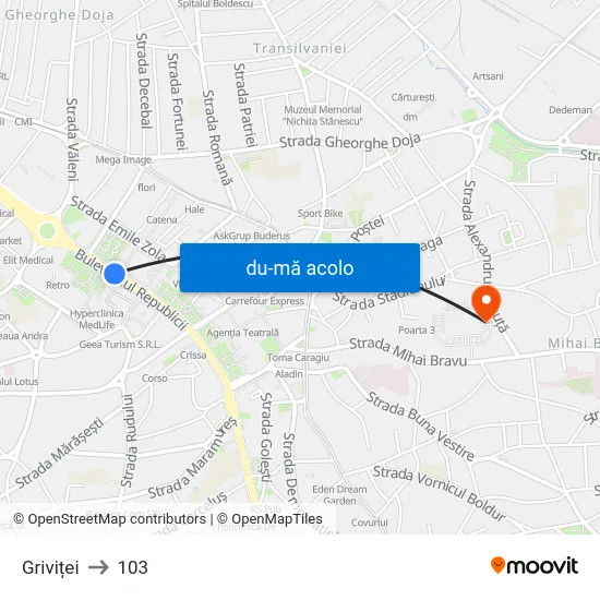 Harta de Griviței către 103