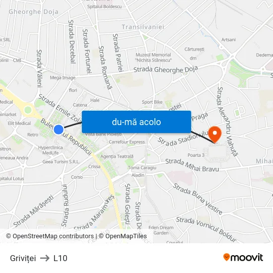 Harta de Griviței către L10