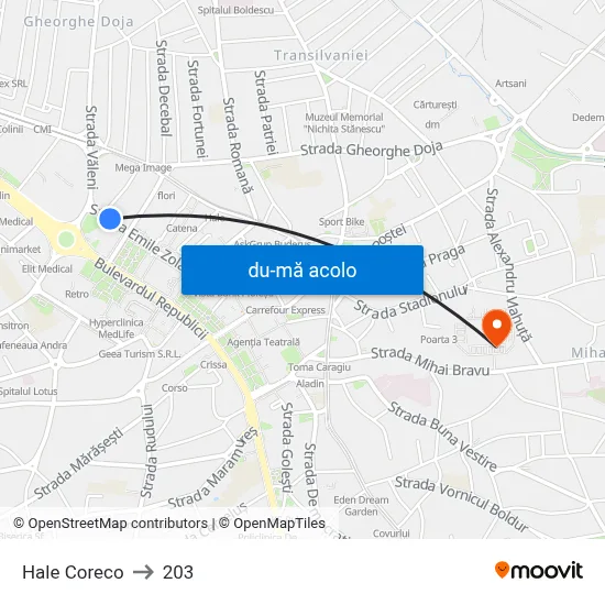 Harta de Hale Coreco către 203