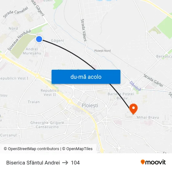 Harta de Biserica Sfântul Andrei către 104