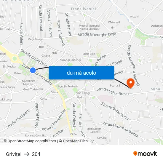 Harta de Griviței către 204