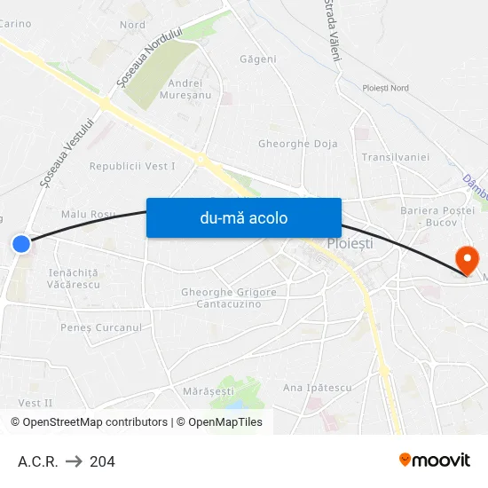 Harta de A.C.R. către 204
