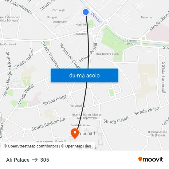 Harta de Afi Palace către 305