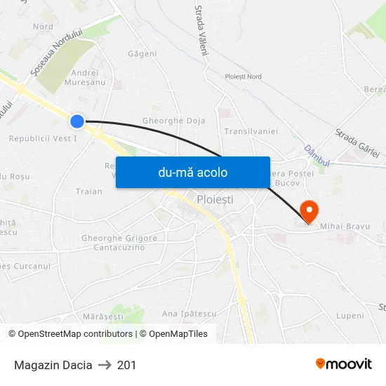Harta de Magazin Dacia către 201
