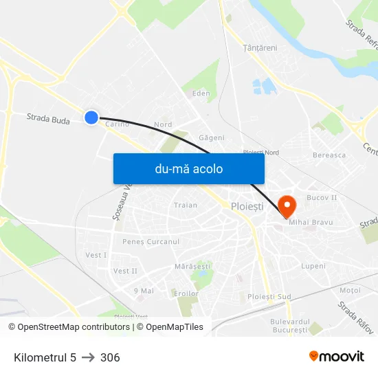 Harta de Kilometrul 5 către 306