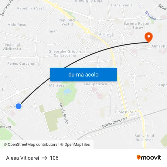 Harta de Aleea Vitioarei către 106