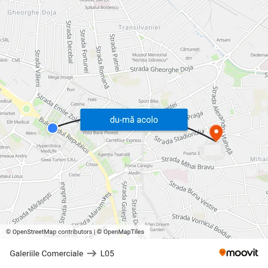 Harta de Galeriile Comerciale către L05