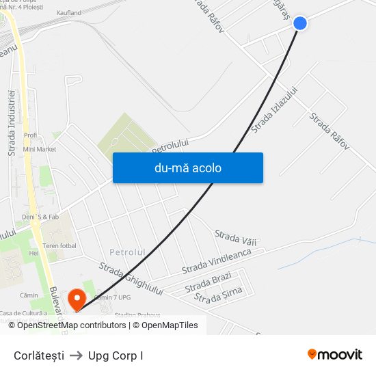Harta de Corlătești către Upg Corp I