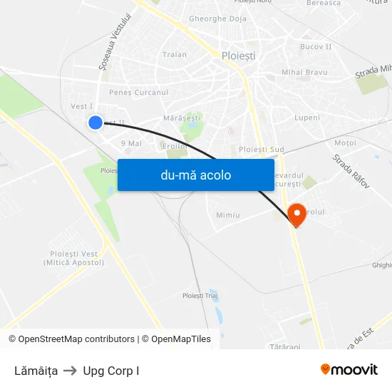 Harta de Lămâița către Upg Corp I