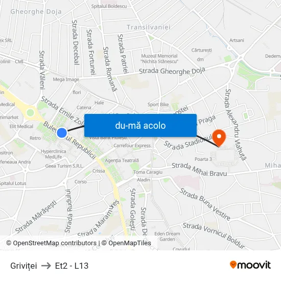 Harta de Griviței către Et2 - L13