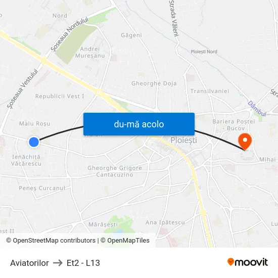 Harta de Aviatorilor către Et2 - L13