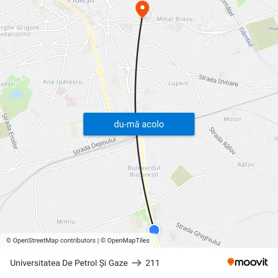 Harta de Universitatea De Petrol Și Gaze către 211