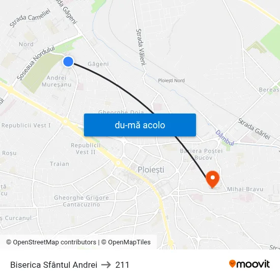 Harta de Biserica Sfântul Andrei către 211