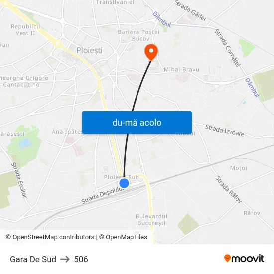 Harta de Gara De Sud către 506