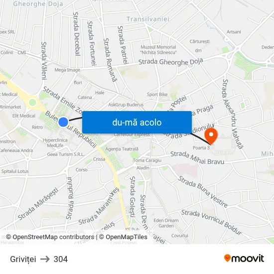 Harta de Griviței către 304