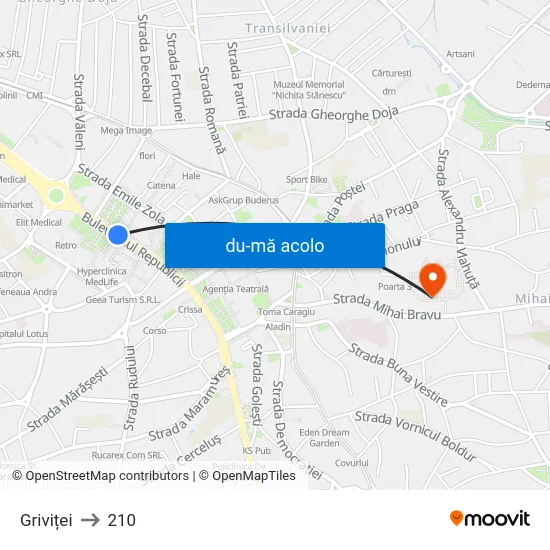 Harta de Griviței către 210