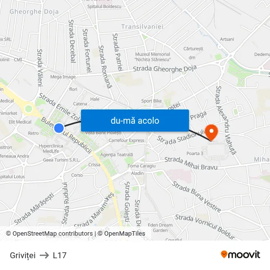 Harta de Griviței către L17