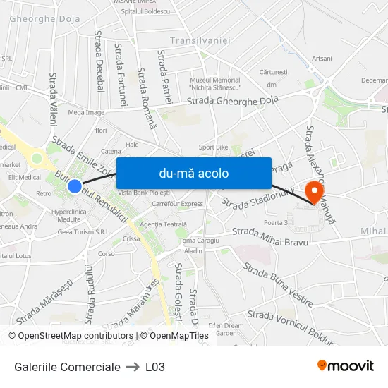 Harta de Galeriile Comerciale către L03