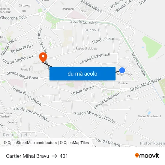 Harta de Cartier Mihai Bravu către 401