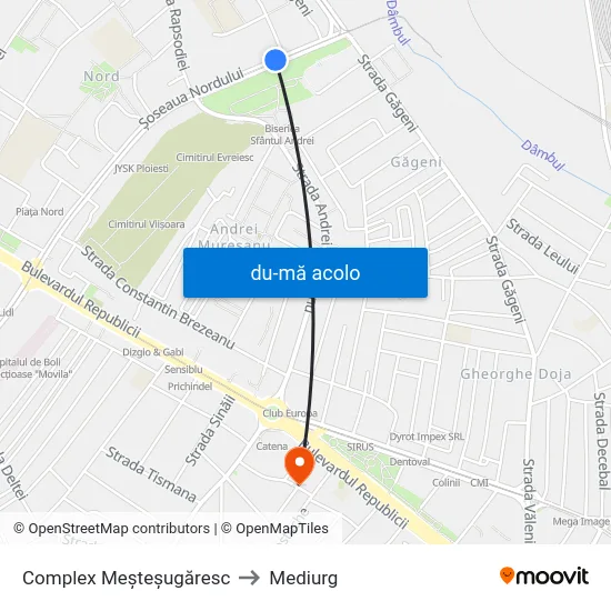 Harta de Complex Meșteșugăresc către Mediurg
