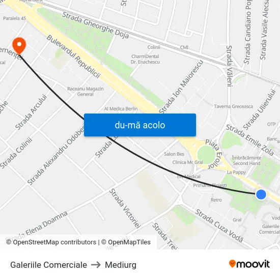 Harta de Galeriile Comerciale către Mediurg