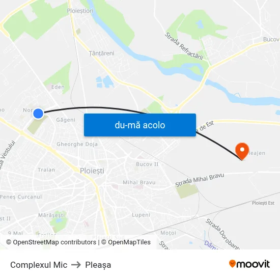 Harta de Complexul Mic către Pleașa