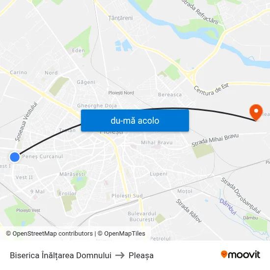 Harta de Biserica Înălțarea Domnului către Pleașa